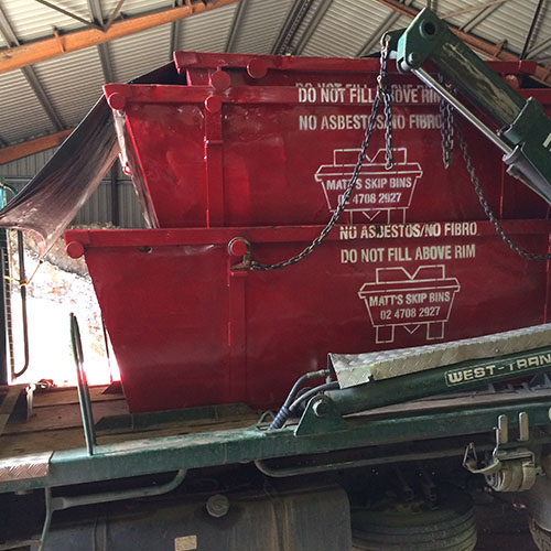 Bins loaded for delivery in Cranebrook