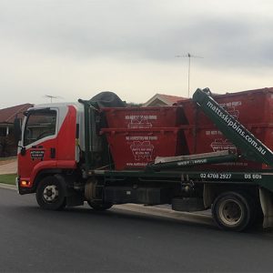 Driver Sean picking up 2 cubic metre bathroom renovation junk from a Glenmore Park property