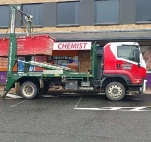 A 4 cubic mtr skip bin getting delivered at the Henry Lawson Centre in Penrith