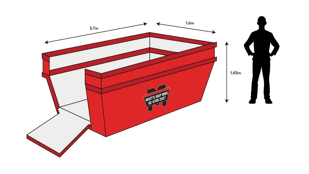 Hire 8m skip bin