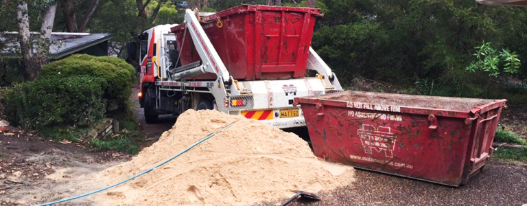 Dirt and clay skip bin