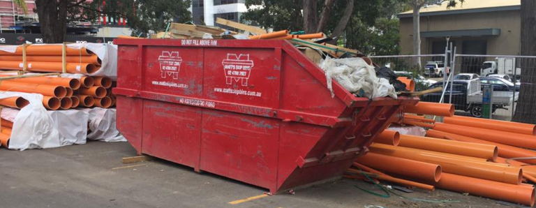 Skip bin at worksite