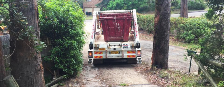 Skip bin delivery truck access