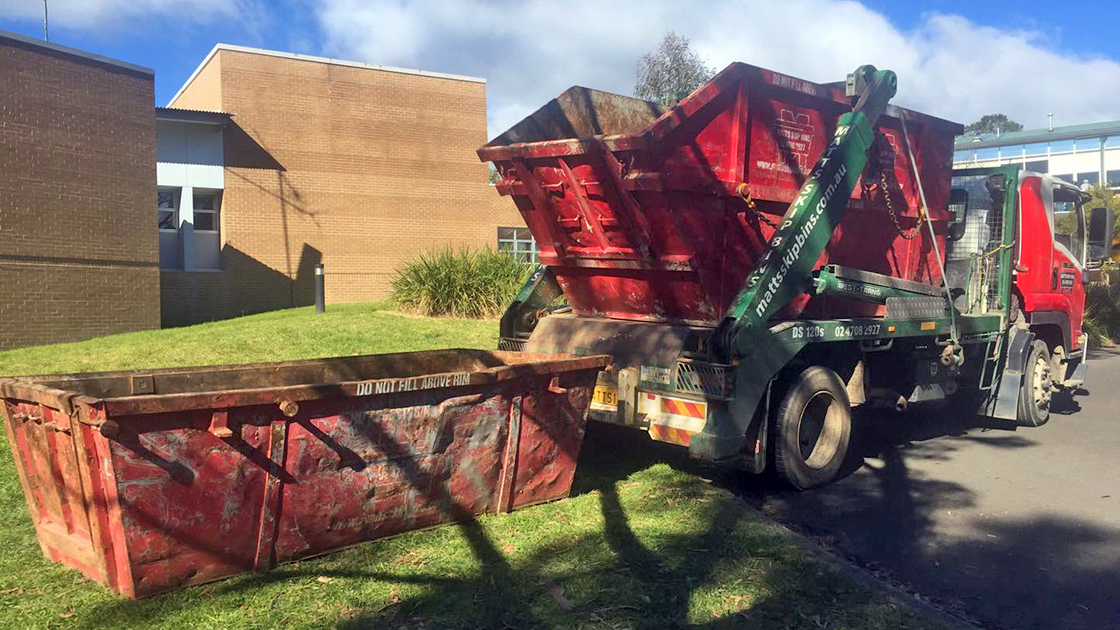 The skip bins needed for a demolition project