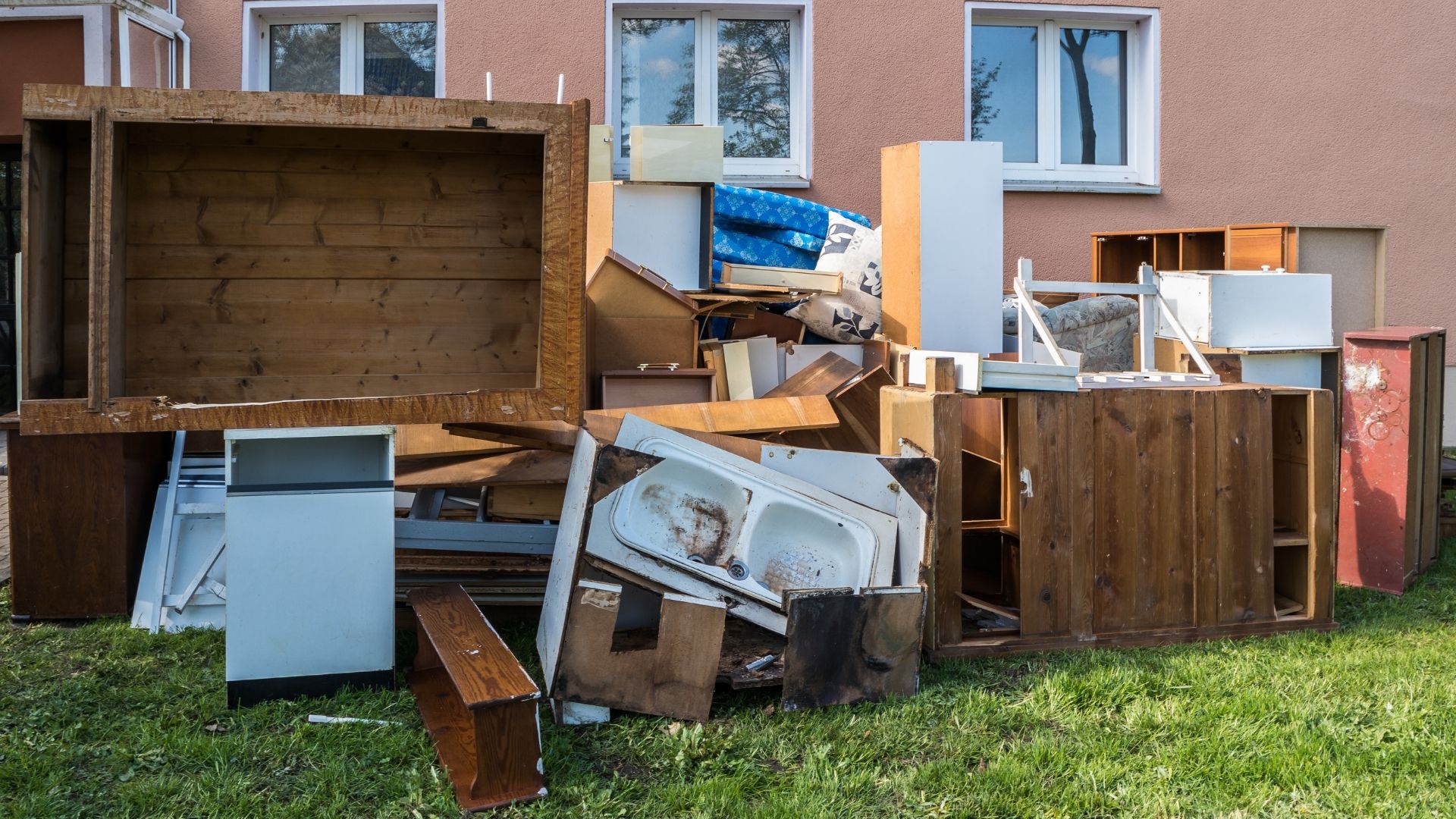 sorting waste and furniture