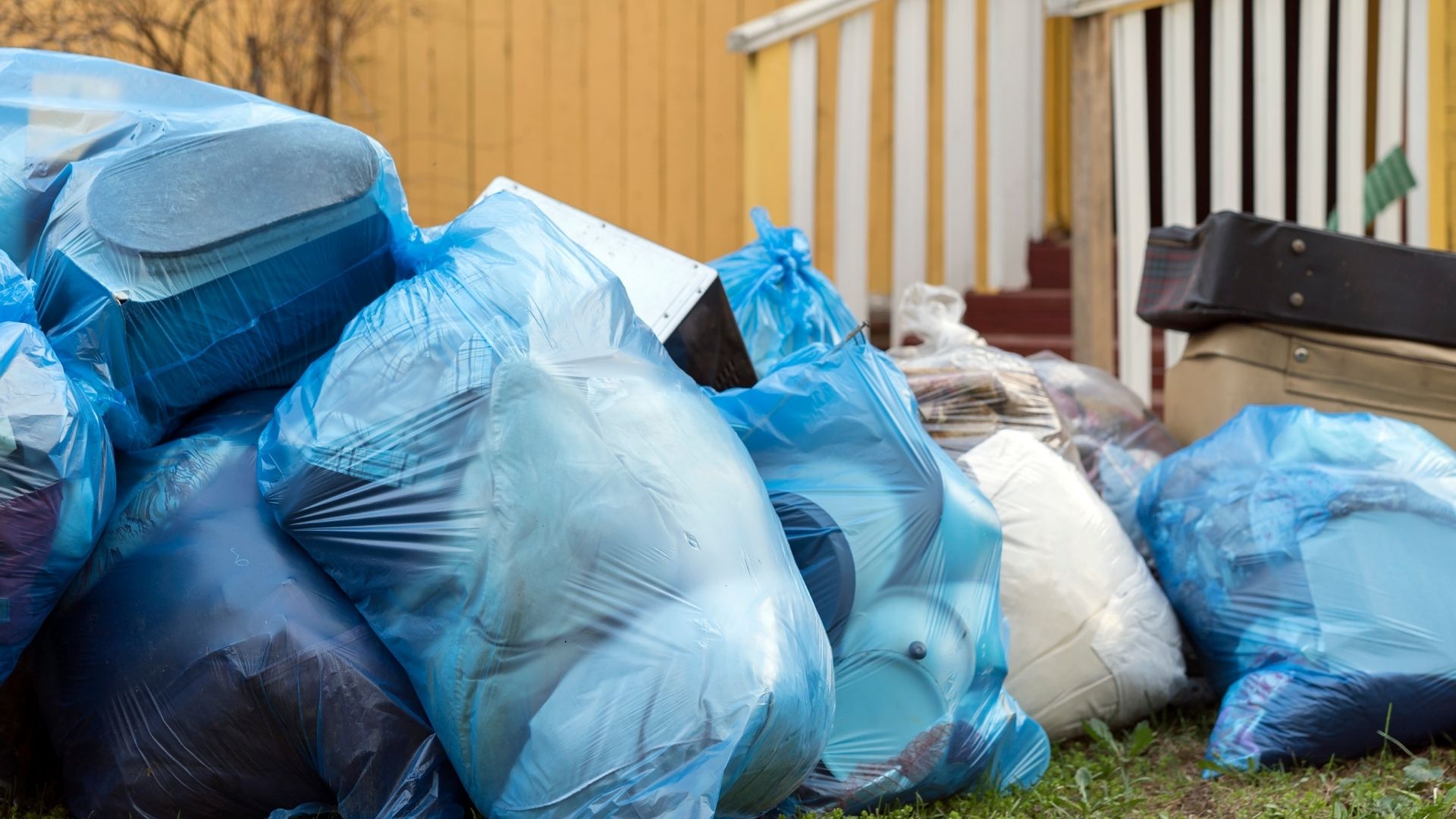 rubbish piled up outside